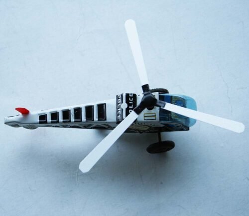 Unknown Brand Japan 60’s Police Highway Patrol Helicopter Friction 5.25 inches (13 cm) original tin toy - Image 8
