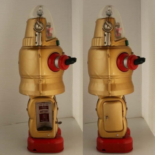 Osaka Tin Toy Institute Japan 90’s Mechanized Robot in Box Battery Operated 13 inches (33 cm) original tin toy robot - Image 10