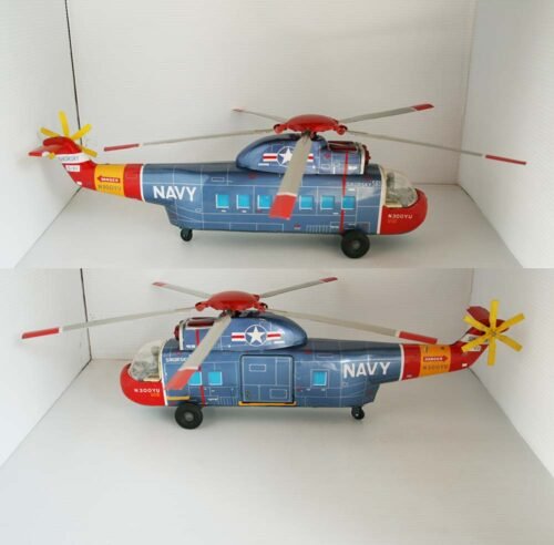 Yonezawa Japan 60’s Helicopter Sikorsky S-61 Battery Operated 19 inches (48 cm) original tin toy - Image 8