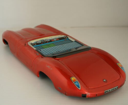 Aoshin ASC Japan 60’s Body from Jaguar XKE Convertible 14.75 inches (37.5 cm) original tin toy part - Image 4