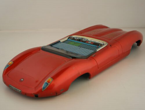 Aoshin ASC Japan 60’s Body from Jaguar XKE Convertible 14.75 inches (37.5 cm) original tin toy part - Image 5