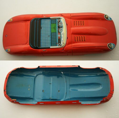 Aoshin ASC Japan 60’s Body from Jaguar XKE Convertible 14.75 inches (37.5 cm) original tin toy part - Image 8
