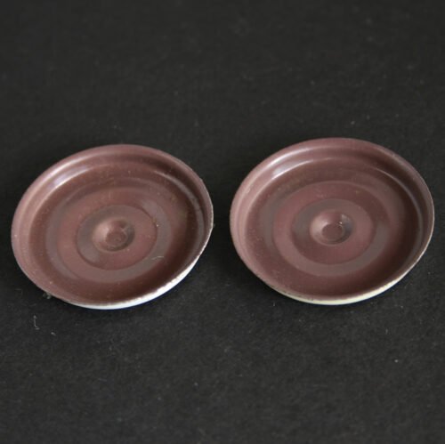 Yachio Japan 50’s Ford Fairlane 1958/59, Two Tin Hubcaps original tin toy parts - Image 3