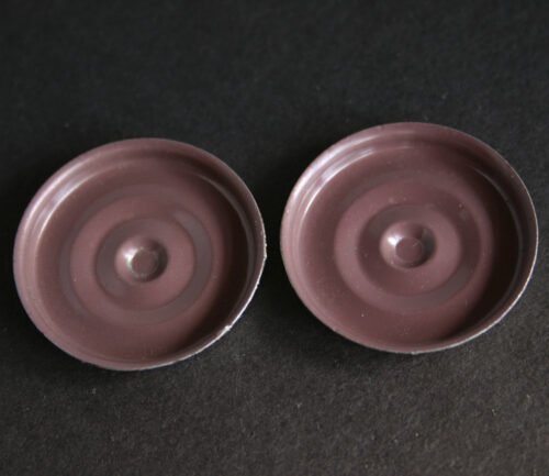 Yachio Japan 50’s Ford Fairlane 1958/59, Two Front Tin Hubcaps original tin toy parts - Image 3