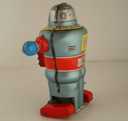 Noguchi N Japan 60’s Mechanical Sparking W Robot Wind Up 6.25 inches (16cm) original tin toy robot - Image 4