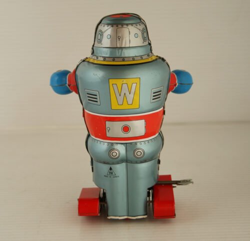 Noguchi N Japan 60’s Mechanical Sparking W Robot Wind Up 6.25 inches (16cm) original tin toy robot - Image 7