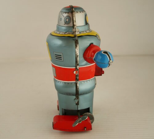 Noguchi N Japan 60’s Mechanical Sparking W Robot Wind Up 6.25 inches (16cm) original tin toy robot - Image 8