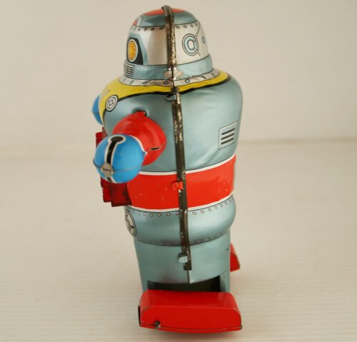 Noguchi N Japan 60’s Mechanical Sparking W Robot Wind Up 6.25 inches (16cm) original tin toy robot - Image 9