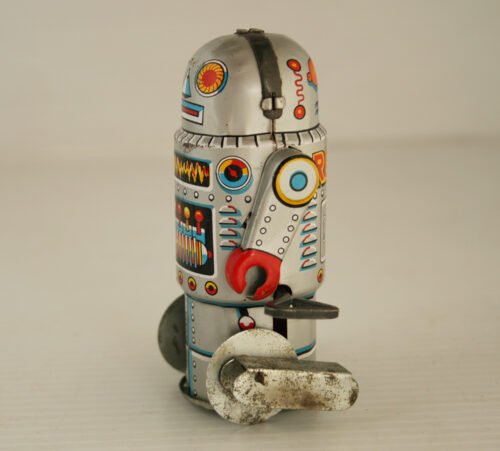 Noguchi N Japan 60’s Robot-7 Wind Up 4 inches (10cm) original tin toy robot - Image 4