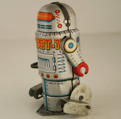 Noguchi N Japan 60’s Robot-7 Wind Up 4 inches (10cm) original tin toy robot - Image 6