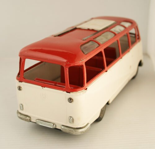Tonka México, Trujillo, Bandai 60’s Mercedes Benz Micro-Bus Friction 11 inches (28 cm) original tin toy car - Image 5