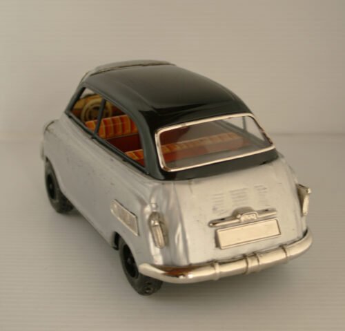 Tonka México, Trujillo, Bandai 50’s BMW Isetta 600 Friction 8.75 inches (22 cm) original tin toy car - Image 4