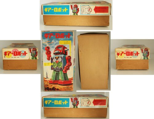 Horikawa S.H Japan 60’s Engine Gear Robot in Box Wind Up 9 inches (23 cm) original tin toy Space Robot - Image 11