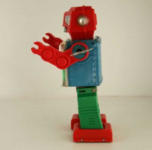 Horikawa S.H Japan 60’s Engine Gear Robot in Box Wind Up 9 inches (23 cm) original tin toy Space Robot - Image 8