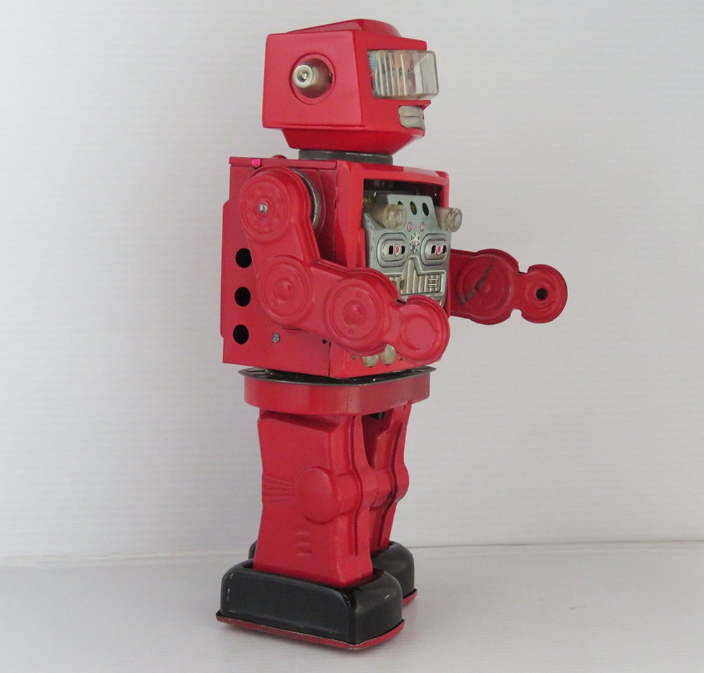 Horikawa S.H Japan 60’s Swivel-o-Matic Astronaut Robot Battery Operated 11 inches (28 cm) original tin toy space robot - Image 4