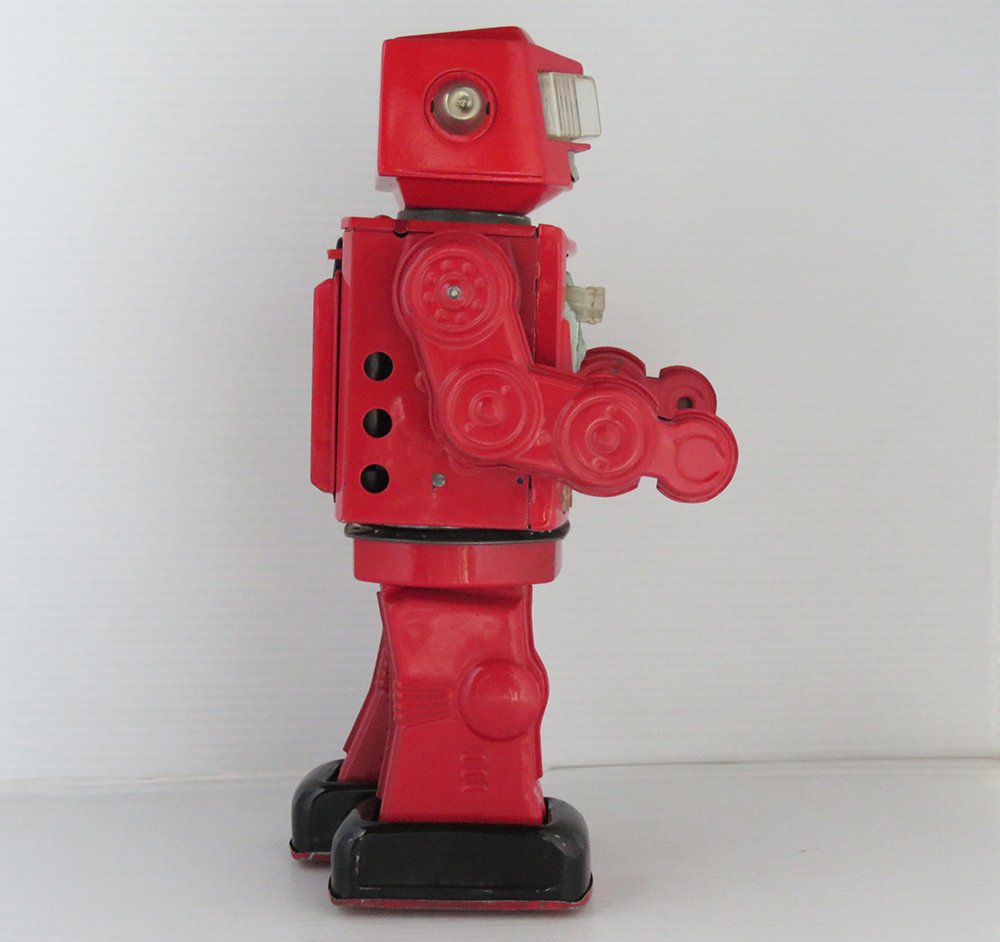 Horikawa S.H Japan 60’s Swivel-o-Matic Astronaut Robot Battery Operated 11 inches (28 cm) original tin toy space robot - Image 5