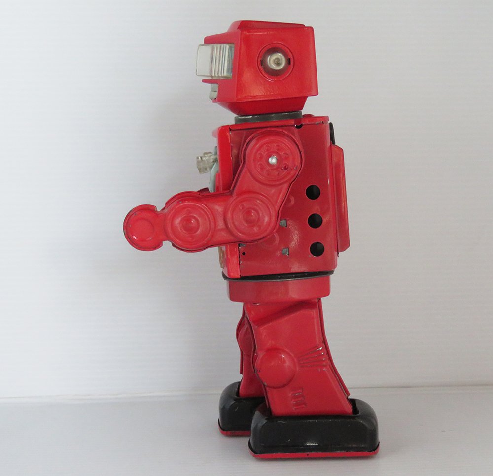 Horikawa S.H Japan 60’s Swivel-o-Matic Astronaut Robot Battery Operated 11 inches (28 cm) original tin toy space robot - Image 6
