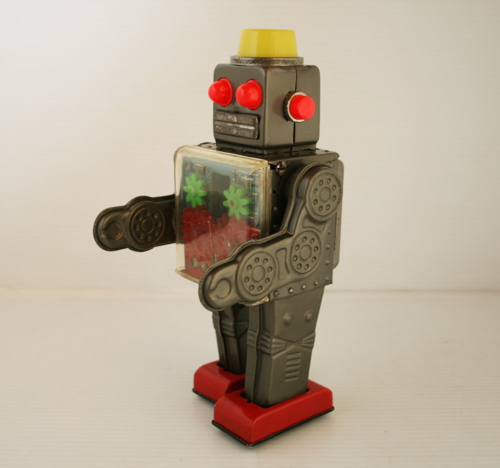 Horikawa Japan 60’s Gear Robot Battery Operated 9 inches (23cm) original tin toy space robot - Image 3