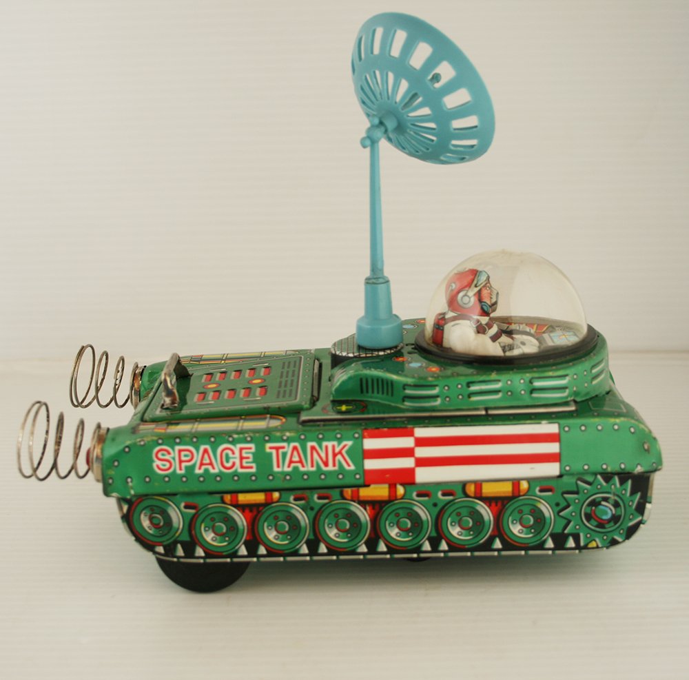 Masudaya MT Japan 60’s Space Tank Battery Operated 8.50 inches (22 cm) original tin space toy - Image 8